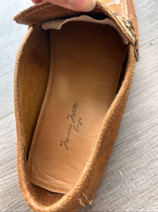 Men’s loafers rare size 10.5 with leopard print accent brown made in Brazil leat main image 7